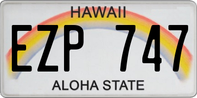 HI license plate EZP747