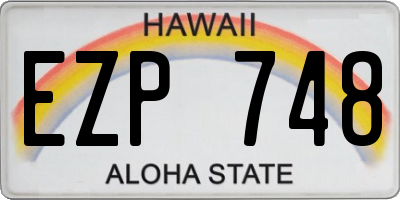 HI license plate EZP748