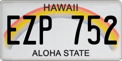HI license plate EZP752