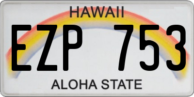 HI license plate EZP753