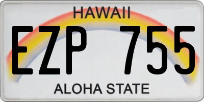 HI license plate EZP755