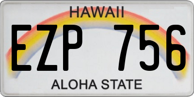 HI license plate EZP756