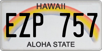 HI license plate EZP757