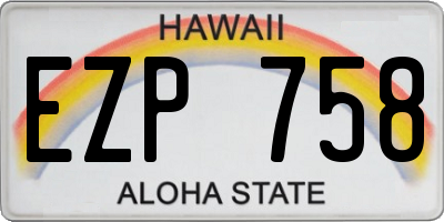 HI license plate EZP758