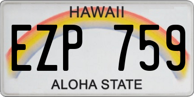 HI license plate EZP759