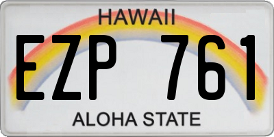 HI license plate EZP761