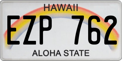 HI license plate EZP762