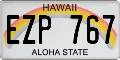 HI license plate EZP767