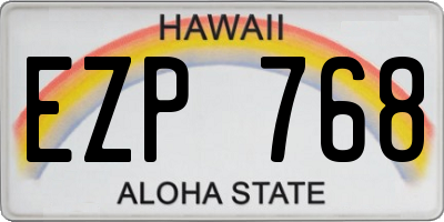 HI license plate EZP768