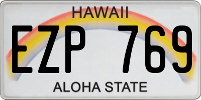 HI license plate EZP769