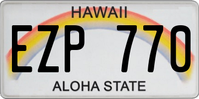 HI license plate EZP770