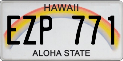 HI license plate EZP771
