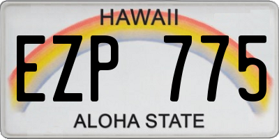 HI license plate EZP775