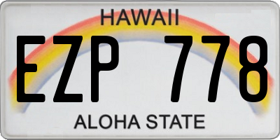 HI license plate EZP778