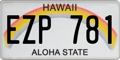 HI license plate EZP781