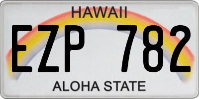 HI license plate EZP782