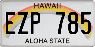HI license plate EZP785