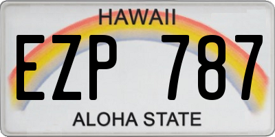 HI license plate EZP787