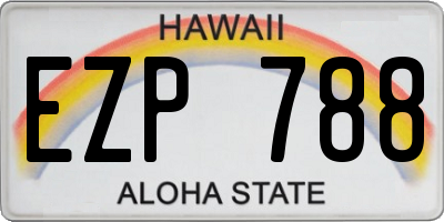HI license plate EZP788