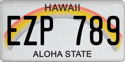 HI license plate EZP789