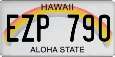 HI license plate EZP790