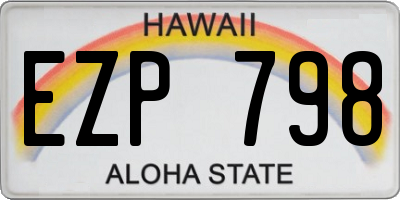 HI license plate EZP798