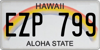 HI license plate EZP799