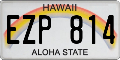 HI license plate EZP814