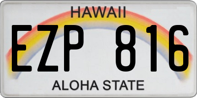 HI license plate EZP816