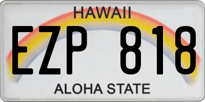 HI license plate EZP818