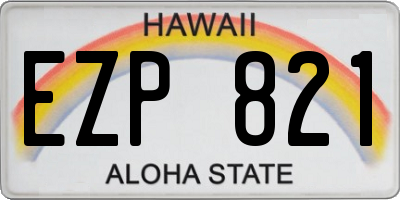 HI license plate EZP821