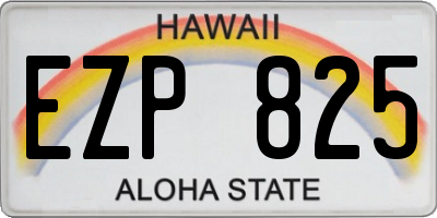 HI license plate EZP825