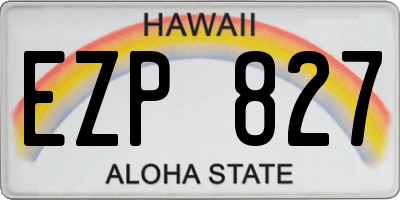 HI license plate EZP827