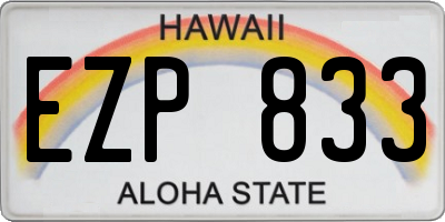 HI license plate EZP833