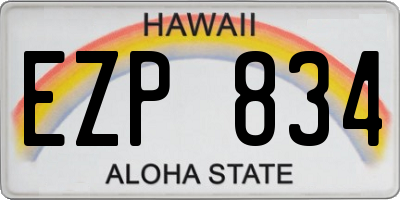 HI license plate EZP834