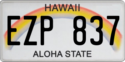HI license plate EZP837