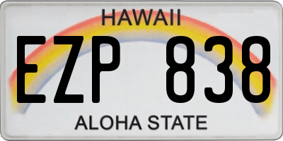 HI license plate EZP838