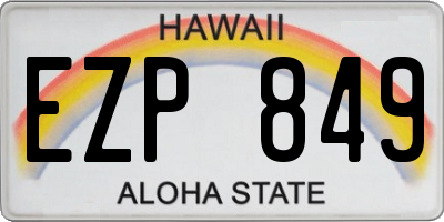 HI license plate EZP849