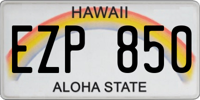 HI license plate EZP850
