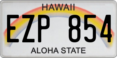 HI license plate EZP854