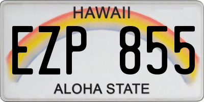 HI license plate EZP855