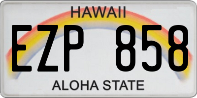 HI license plate EZP858