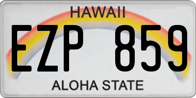 HI license plate EZP859