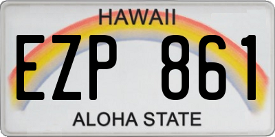 HI license plate EZP861