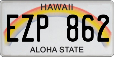 HI license plate EZP862