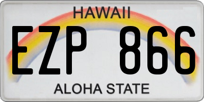 HI license plate EZP866