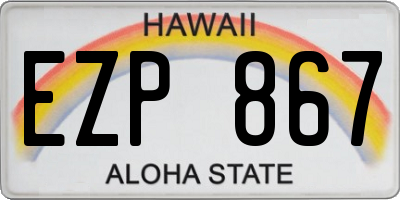 HI license plate EZP867