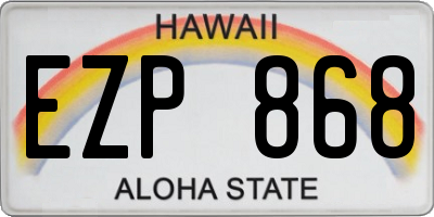 HI license plate EZP868