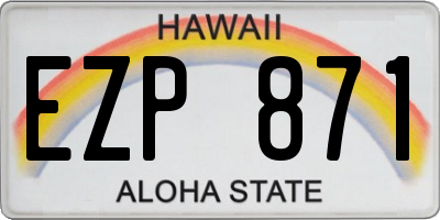 HI license plate EZP871