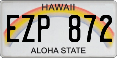 HI license plate EZP872
